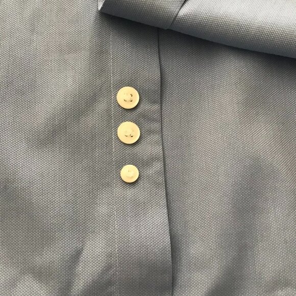 Pronto Uomo Men Light Blue 80s 2 Ply Non Iron Long Sleeve Button Up Shirt - Picture 6 of 12